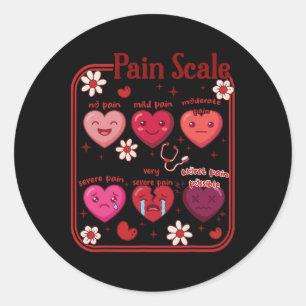 Pain Scale Heart Candy Trauma Nurse Triage Valenti Classic Round Sticker