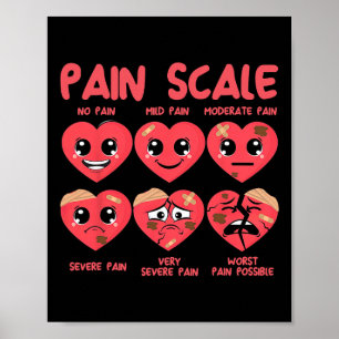 Pain Scale Heart Candy Trauma Nurse Triage Valenti Poster