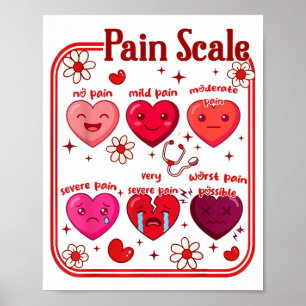 Pain Scale Heart Candy Trauma Nurse Triage Valenti Poster