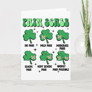 Pain Scale Nurse Doctor St Patricks Day Clover Icu Card