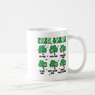 Pain Scale Nurse Doctor St Patricks Day Clover Icu Coffee Mug