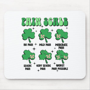 Pain Scale Nurse Doctor St Patricks Day Clover Icu Mouse Pad