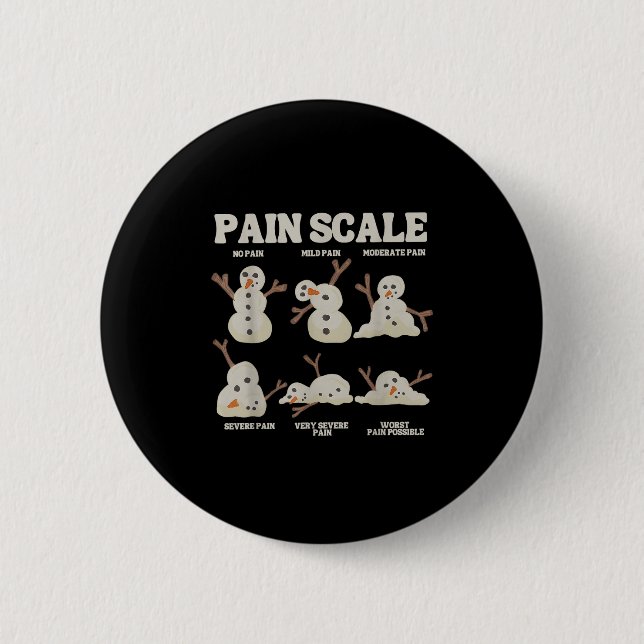 Pain Scale Snowman Funny Nurse Christmas Icu Nurse 6 Cm Round Badge (Front)