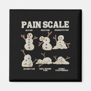 Pain Scale Snowman Funny Nurse Christmas Icu Nurse Magnet