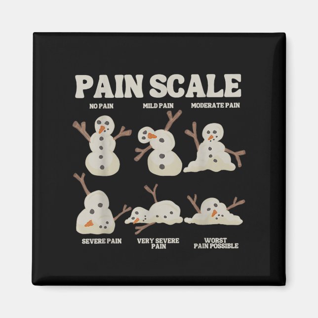 Pain Scale Snowman Funny Nurse Christmas Icu Nurse Magnet (Front)