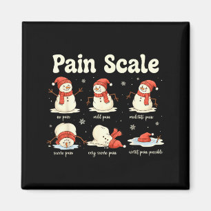 Pain Scale Snowman Funny Nurse Christmas Icu Nurse Magnet