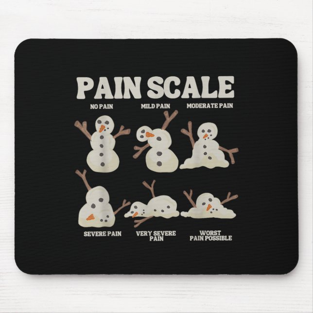 Pain Scale Snowman Funny Nurse Christmas Icu Nurse Mouse Pad (Front)