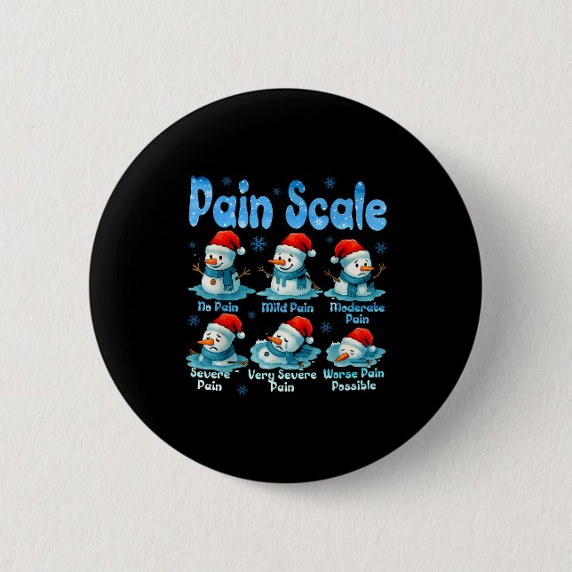 Pain Scale Snowman Healthcare Worker Pain Essment  6 Cm Round Badge (Front)