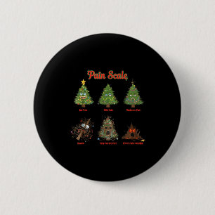 Pain Scale Snowman Nurse Christmas Tree Snow Pajam 6 Cm Round Badge
