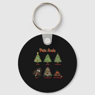 Pain Scale Snowman Nurse Christmas Tree Snow Pajam Key Ring
