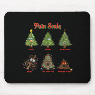 Pain Scale Snowman Nurse Christmas Tree Snow Pajam Mouse Pad