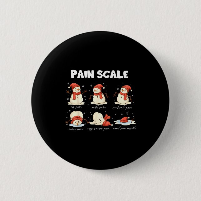 Pain Scale Snowman Nurse Christmas Xmas Snow Pajam 6 Cm Round Badge (Front)