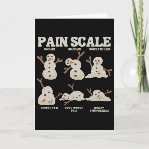 Pain Scale Snowman Nurse Christmas Xmas Snow Pajam Card