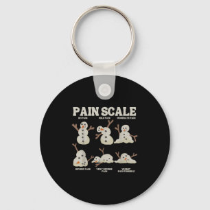 Pain Scale Snowman Nurse Christmas Xmas Snow Pajam Key Ring