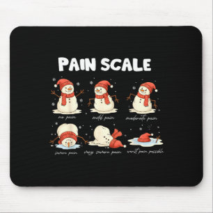 Pain Scale Snowman Nurse Christmas Xmas Snow Pajam Mouse Pad