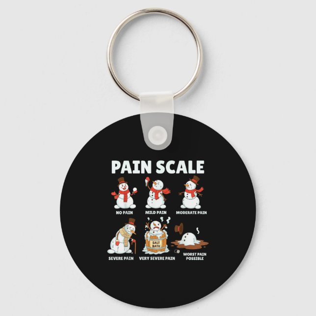 Pain Scale Snowman Xmas Funny Nurse Christmas Icu  Key Ring (Front)