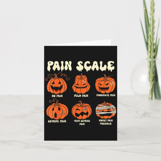 Pain Scale Soky Pumpkin Fall Halloween Trauma Nurs Card (Front)
