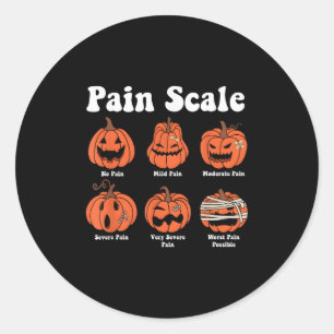 Pain Scale Soky Pumpkin Fall Halloween Trauma Nurs Classic Round Sticker