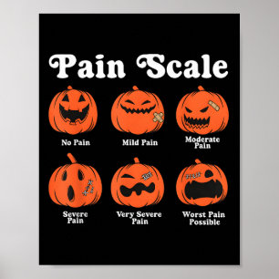 Pain Scale Soky Pumpkin Fall Halloween Trauma Nurs Poster