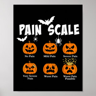 Pain Scale Soky Pumpkin Fall Halloween Trauma Nurs Poster