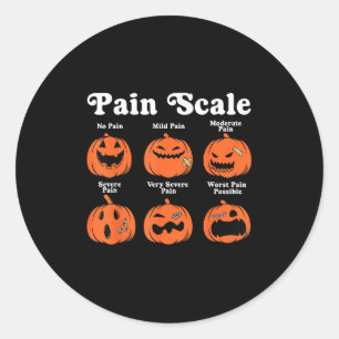 Pain Scale Spooky Pumpkin Fall Halloween Trauma Nu Classic Round Sticker