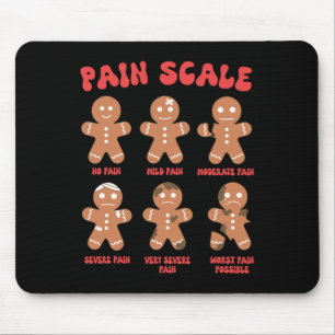 Pain Scale Trauma Nurse Christmas Gingerbread Man  Mouse Pad