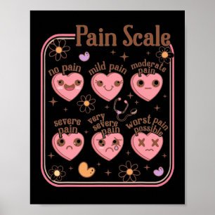 Pain Scale Valentine Funny Christmas Icu Nurse Hol Poster