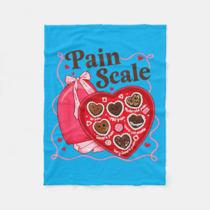 Pain Scale Valentines Funny Nurse Doctor Medical Fleece Blanket