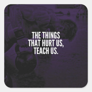Pain - Workout Inspirational Words - Kettlebell Square Sticker