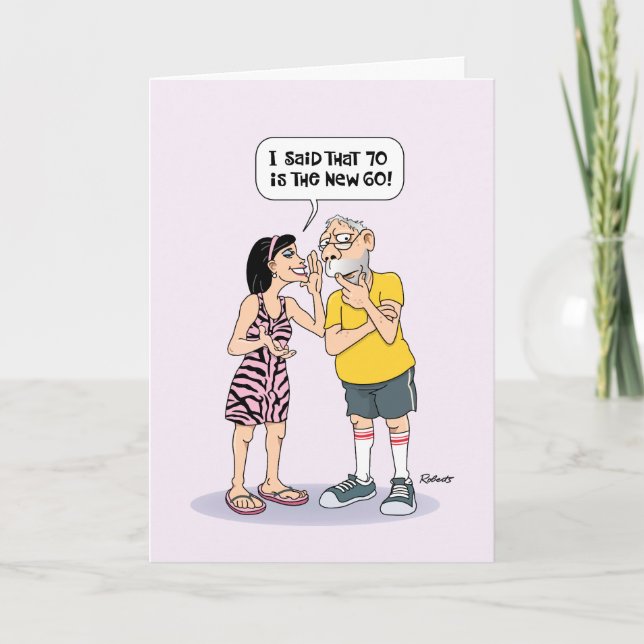 Painfully Funny 70th Birthday Card (Front)