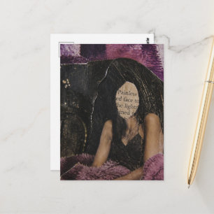 Painless Face Mixed Media Collage Postcard