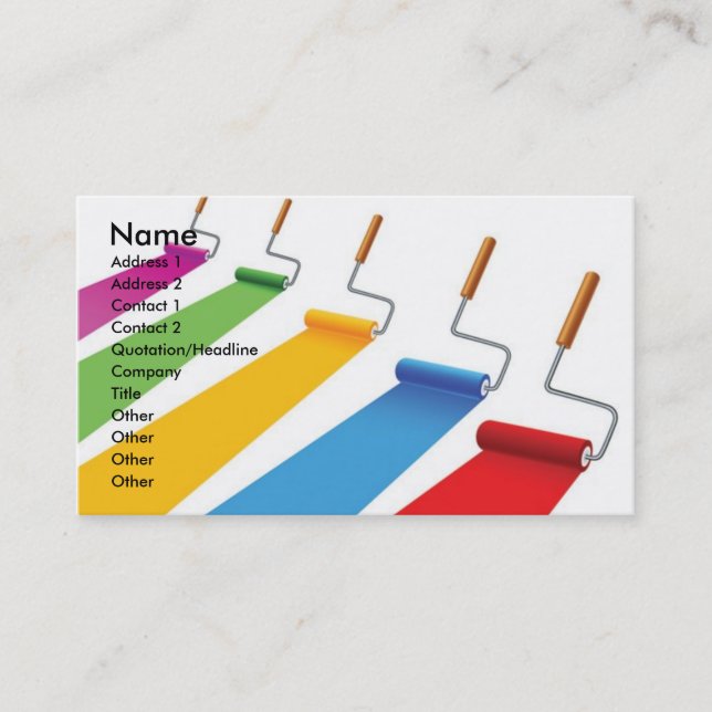 Paint1, Name, Address 1, Address 2, Contact 1, ... Business Card (Front)