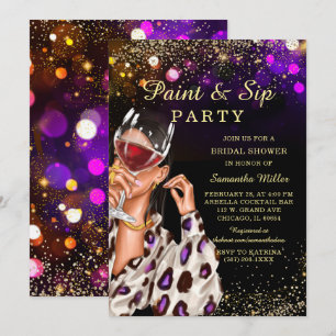 Paint and Sip Bridal Shower Invitation