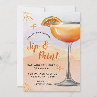 Paint And Sip Invitation