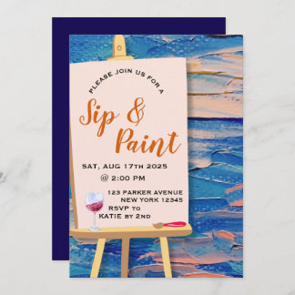 Paint And Sip Invitation Adult Paint Party