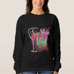 Paint And Sip Night Party Wine Canvas Wild Fun Vin Sweatshirt