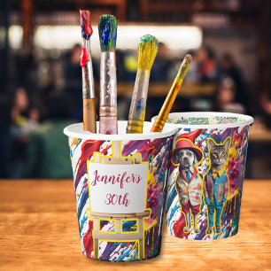 Paint and Sip party accessories paint brush holder Paper Cups