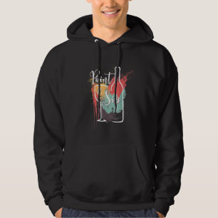 Paint and Sip Party Night Apparel Wine and Canvas  Hoodie