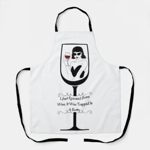 Paint and Sip Trapped Wine Humour Apron