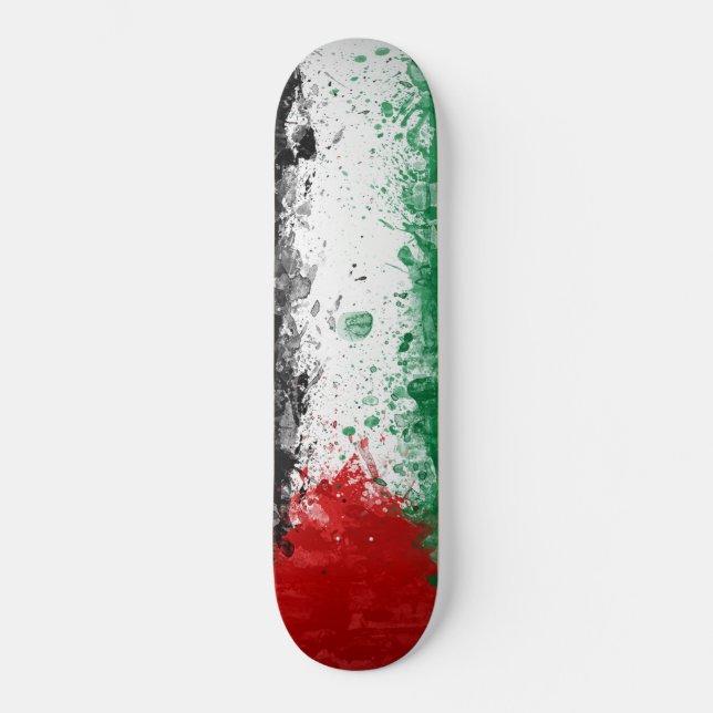Paint Art Grunge Palestine Flag Skateboard (Front)