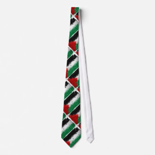 Paint Art Grunge Palestine Flag Tie