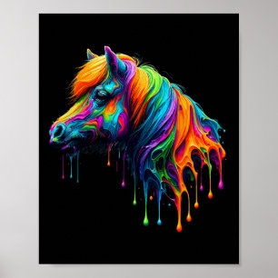 Paint Art Miniature Horse Horseback Riding Equestr Poster