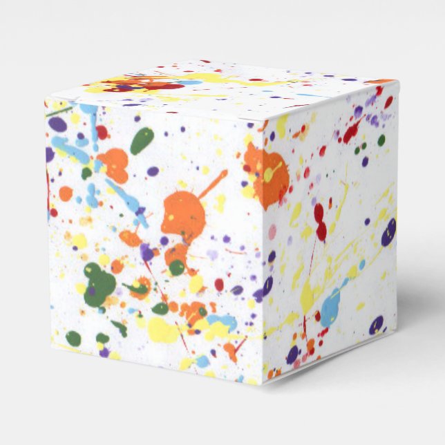 "Paint/Art Party" Cube Favour Box (Front Side)