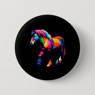 Paint Art Welsh Pony And Cob Horseback Riding Eque 6 Cm Round Badge