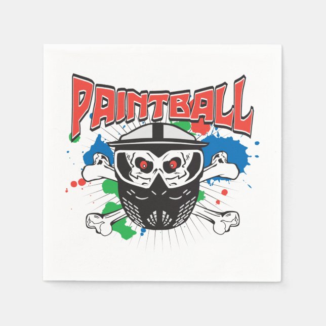 Paint Ball Skull Napkin (Front)