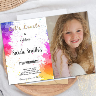 Paint Birthday Invitations with photo