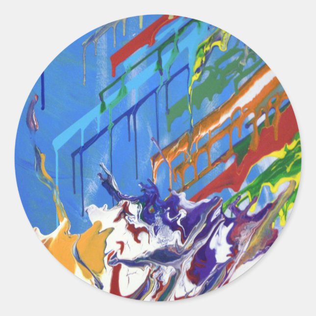Paint Blast  Classic Round Sticker (Front)