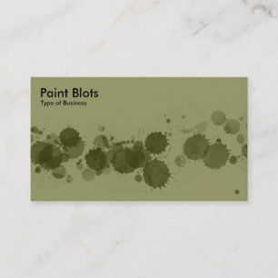 Paint Blots - Dk Olive on Khaki Business Card