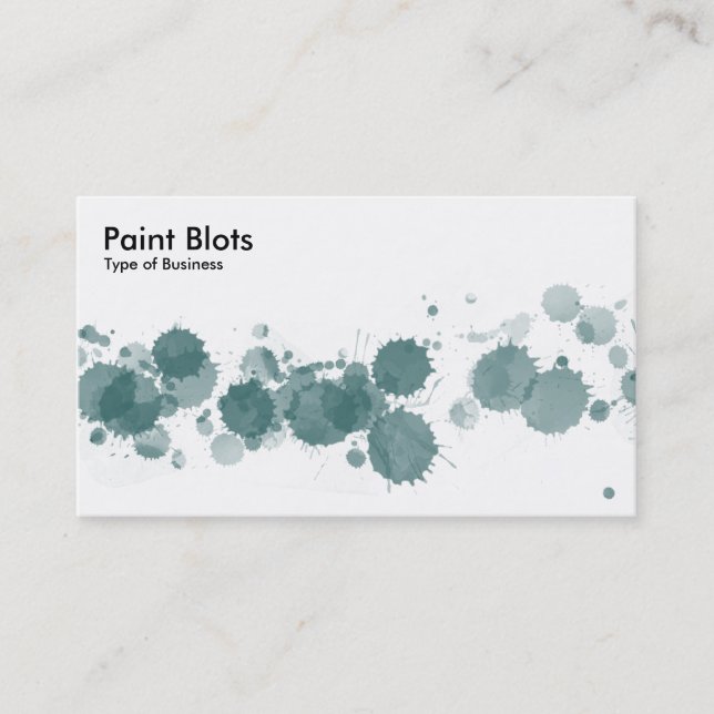 Paint Blots - Moss Green Business Card (Front)