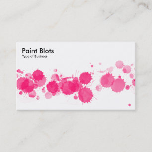Paint Blots - Neon Red Business Card